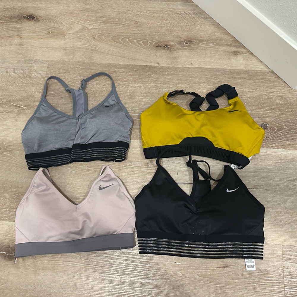 Nike Lot. Women's Sports Bra Collection - Black, Gray, Yellow, Tan